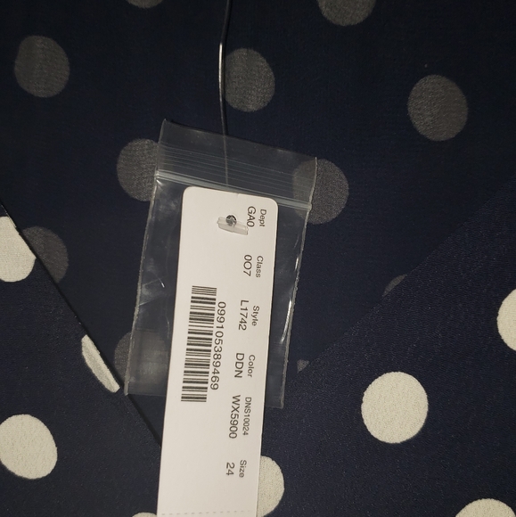 Long sleeve peplum top in crepe polka dot - Picture 3 of 4